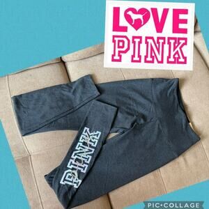 VICTORIA SECRET  LEGGINS HIGH WAIST FULL LENGTH SZ XS GRAY ATHLETIC ATHLEISURE